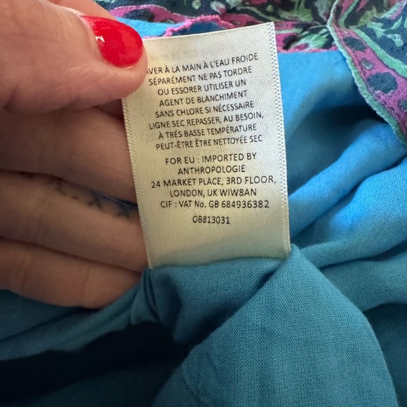 ANTHROPOLOGIE Akemi & Kin Blue Floral Boho Wrap Skirt - Picture 6 of 6